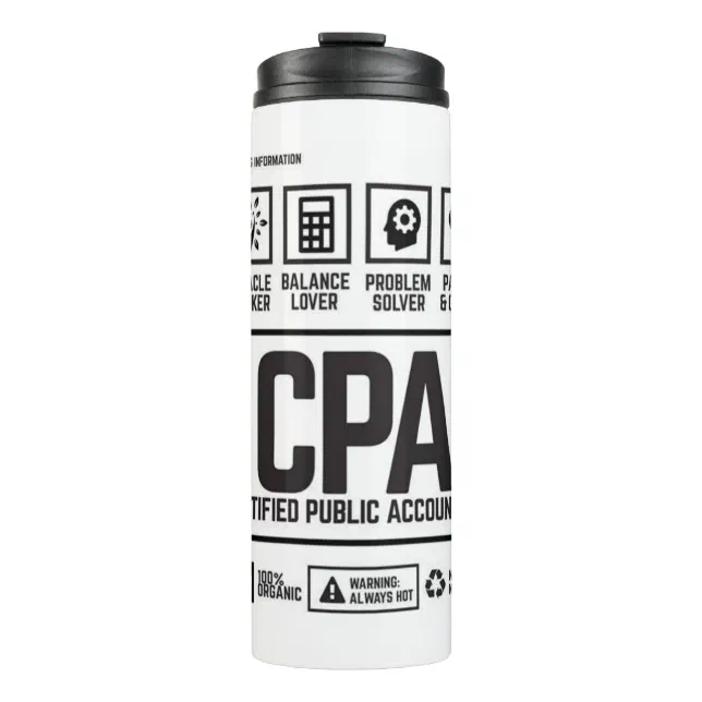 certified public accountant-CPA Thermal Tumbler (Front)