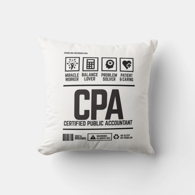 certified public accountant-CPA Throw Pillow (Front)