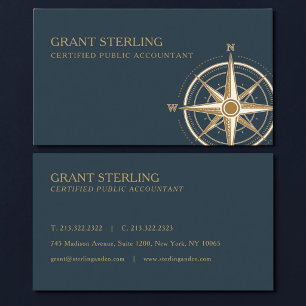 Certified Public Accountant Nautical Compass Business Card