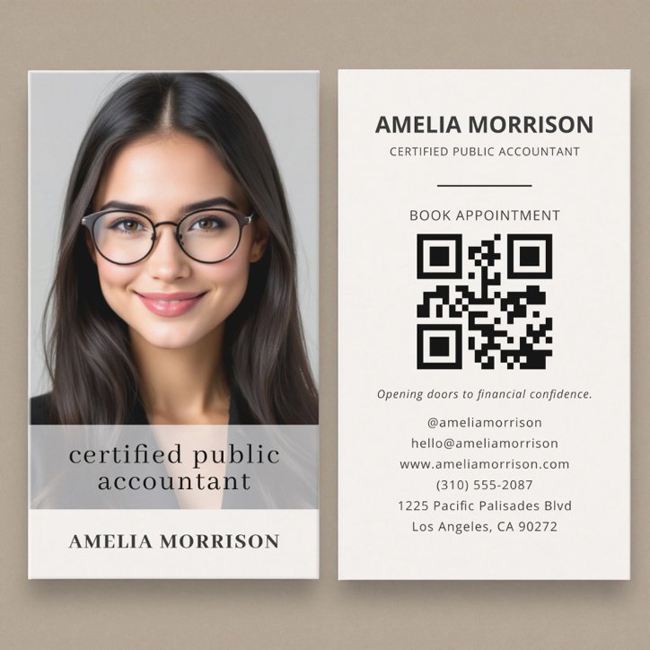 Certified Public Tax Accountant Preparer Photo Business Card