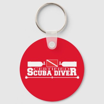 Certified Scuba Diver Keychain by RelevantTees at Zazzle