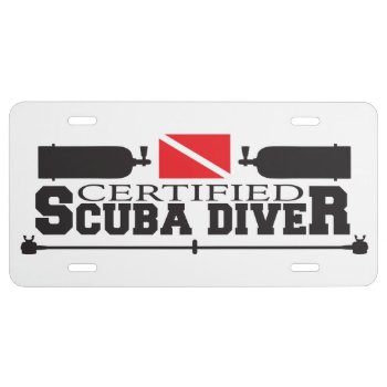 Certified Scuba Diver License Plate by RelevantTees at Zazzle