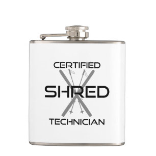 Certified Shred Technician Skiing Flask