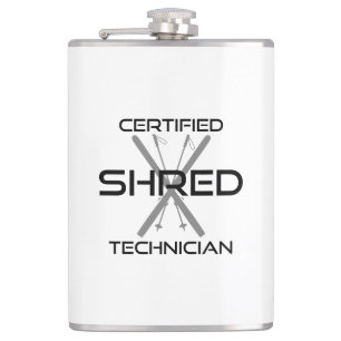 Certified Shred Technician Skiing Flask