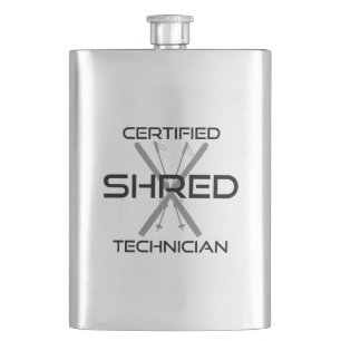 Certified Shred Technician Skiing Flask