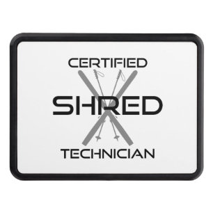 Certified Shred Technician Skiing Hitch Cover