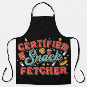 Certified Snack Fetcher Funny Parenting Humor Apro Apron