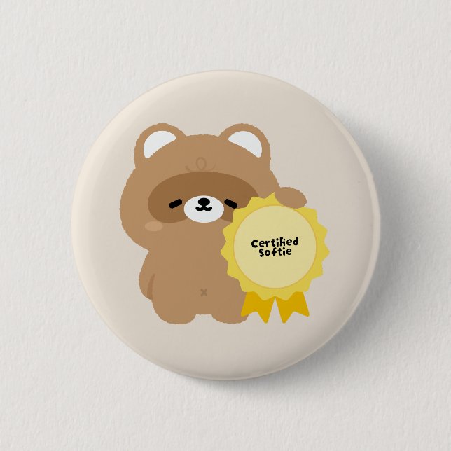 Certified Softie Beaver Button (Front)