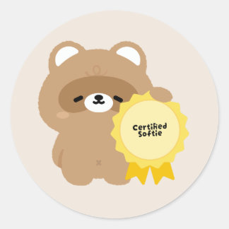 Certified Softie Beaver Classic Round Sticker