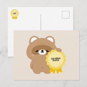 Certified Softie Beaver Holiday Postcard