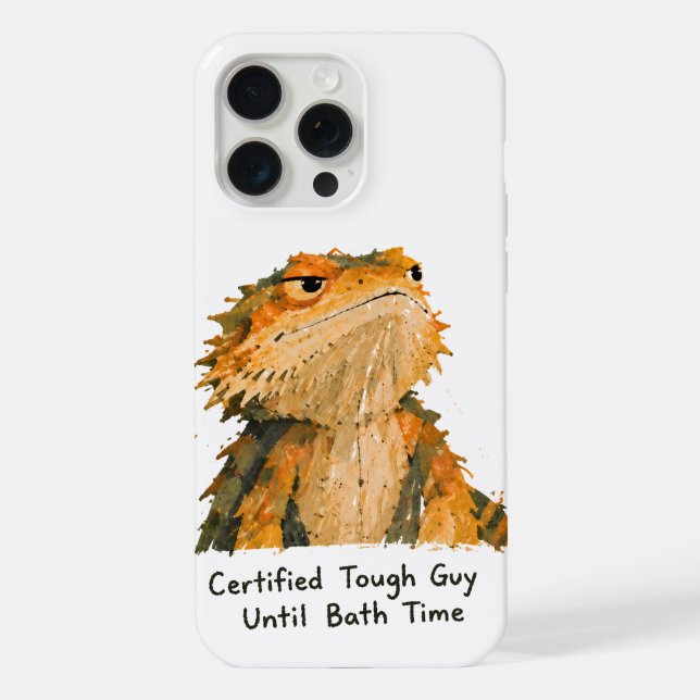 Certified Tough Guy Bearded Dragon Art Iphone Case (Back)