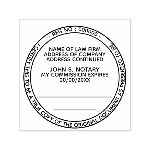 Certified true copy notary public law round black self_inking stamp