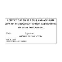 Certified true copy of original Justice of Peace