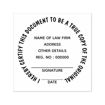 Certified True Copy Of Original | Round Self-inking Stamp by mensgifts at Zazzle