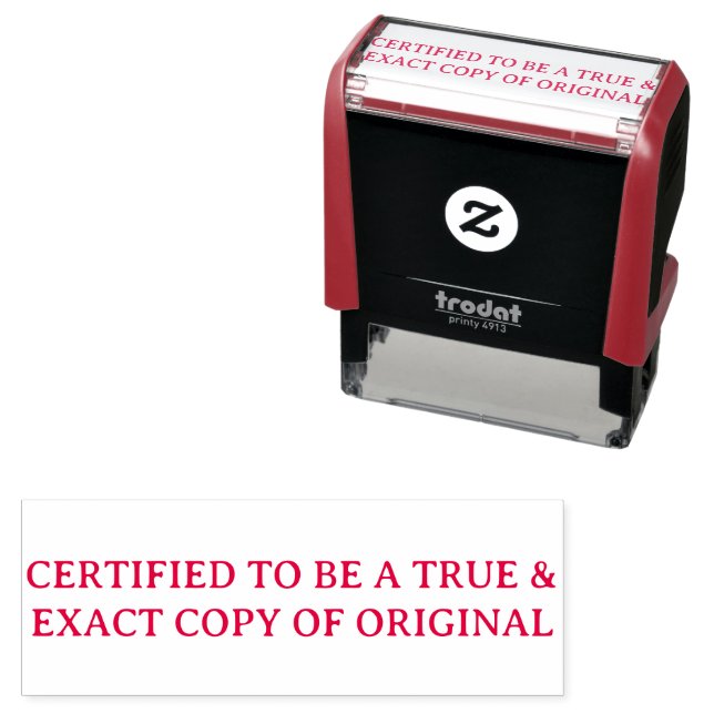 Certified True & Exact Copy of Original  Self-inking Stamp (In Situ)