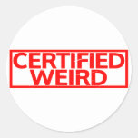 Certified Weird Stamp Classic Round Sticker