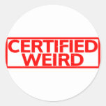 Certified Weird Stamp Classic Round Sticker
