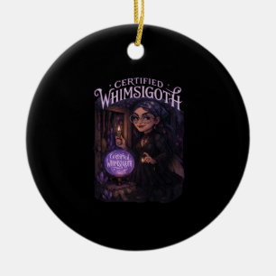 Certified Whimsigoth Witch Broom Closet Classic Ceramic Ornament