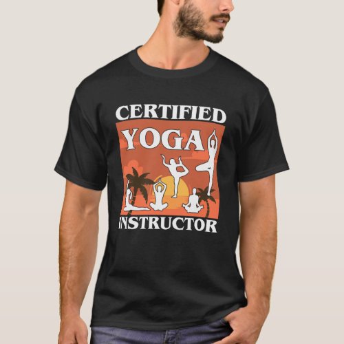 Certified Yoga Instructor  Meditation Retro Namast T_Shirt