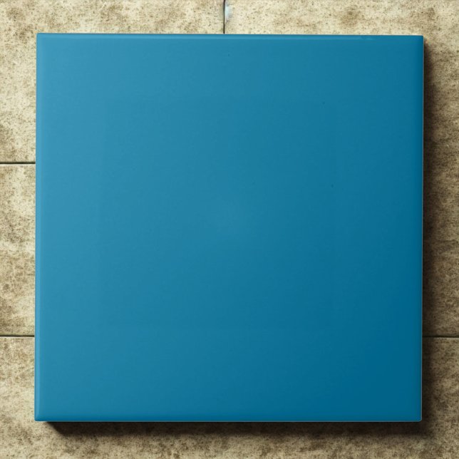 Cerulean #007ba7 Blue Bright Modern Accent Ceramic Tile (Creator Uploaded)