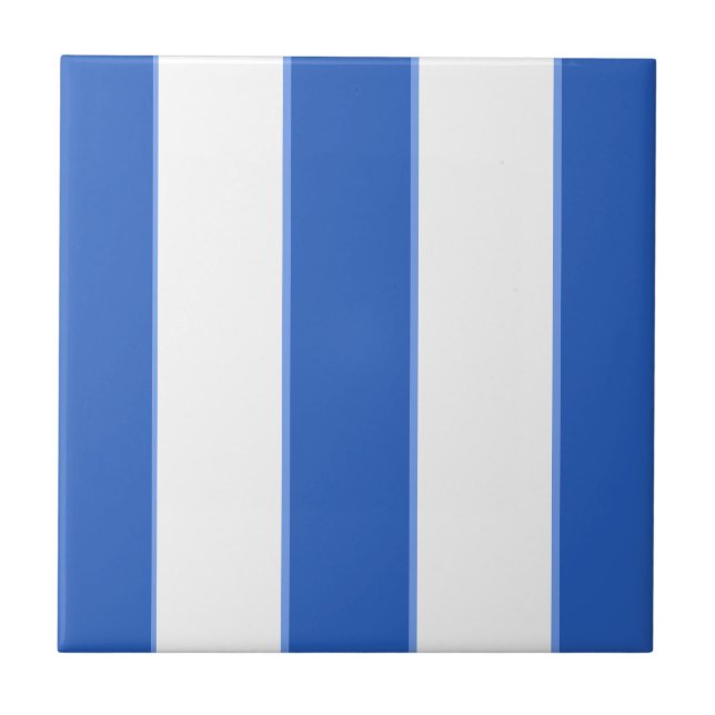 Cerulean and White  Ceramic Tile (Front)