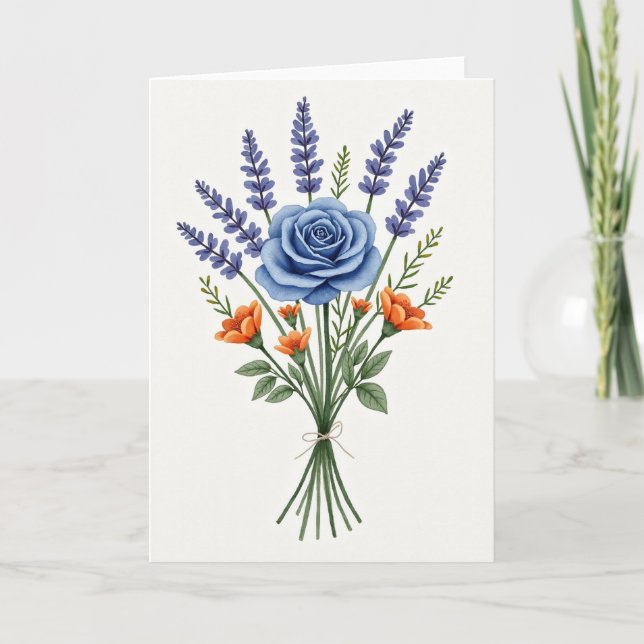Cerulean Bloom Mothers Day Card (Front)
