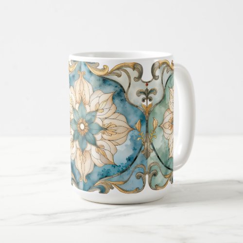 Cerulean Bloom Tapestry Mug