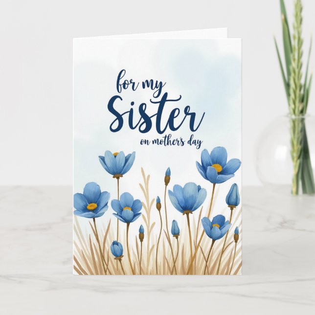 Cerulean Blossom Mothers Day Card (Front)
