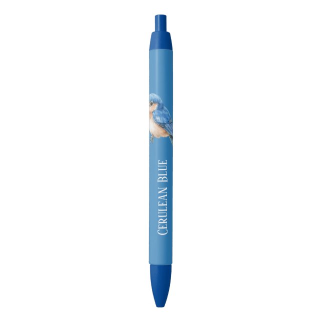 Cerulean Blue Bird Pen (Front Vertical)