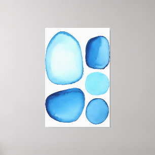 Cerulean Blue Essence Abstract Canvas Print