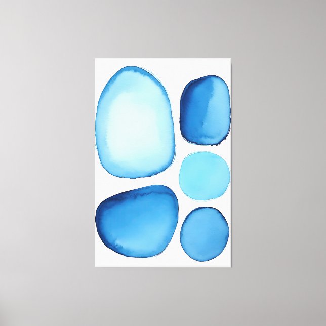 Cerulean Blue Essence Abstract Canvas Print (Front)