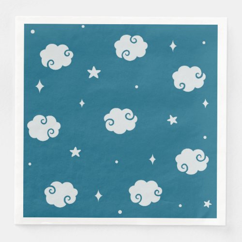 Cerulean Blue _ In The Clouds Paper Napkin