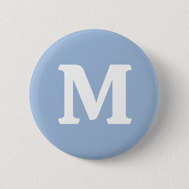 Cerulean blue Solid Color Button (Front)