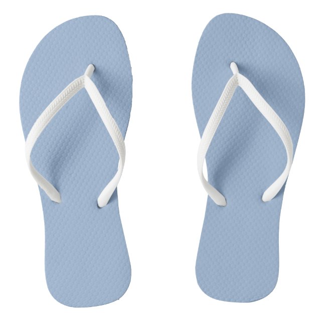 Cerulean blue Solid Color Flip Flops (Footbed)