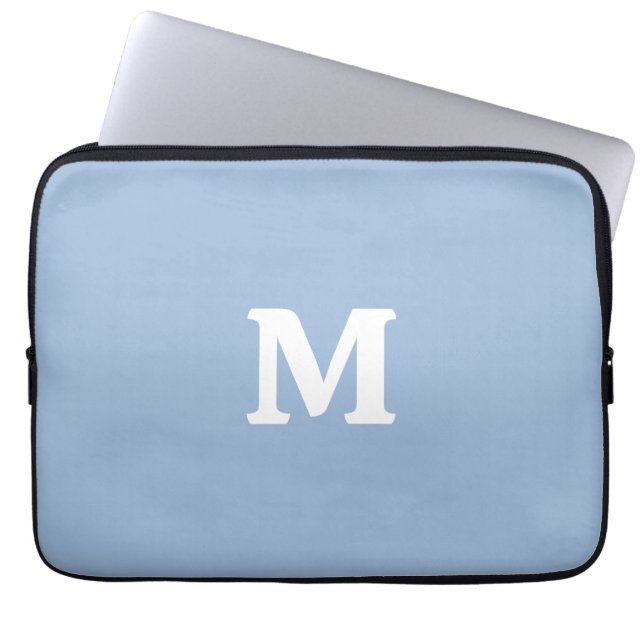 Cerulean blue Solid Color Laptop Sleeve (Front)