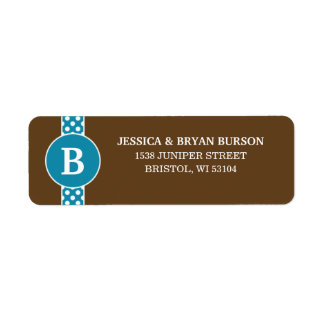 Cerulean Dainty Dots Custom Monogrammed Family Label