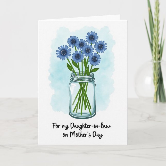 Cerulean Daisy Mothers Day Card (Front)