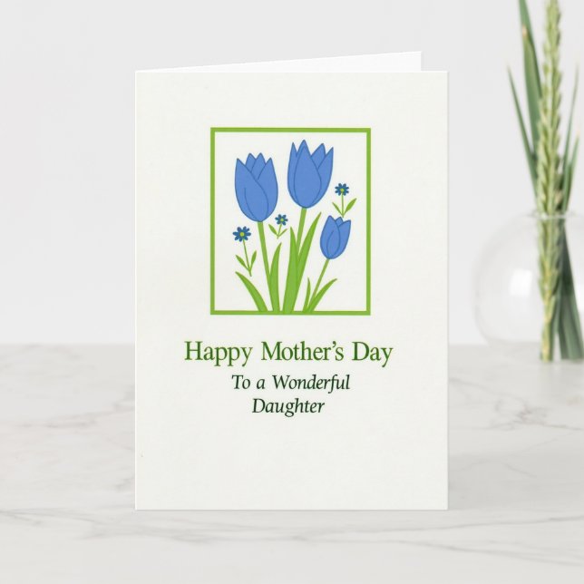 Cerulean Floral Mothers Day Card (Front)