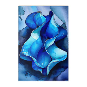 Cerulean Flow Abstract  Acrylic Print