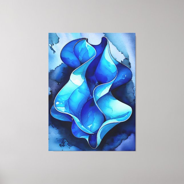 Cerulean Flow Abstract  Canvas Print (Front)