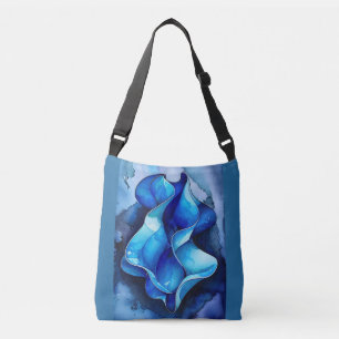Cerulean Flow Abstract  Crossbody Bag