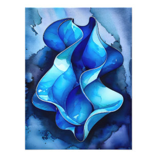 Cerulean Flow Abstract  Photo Print