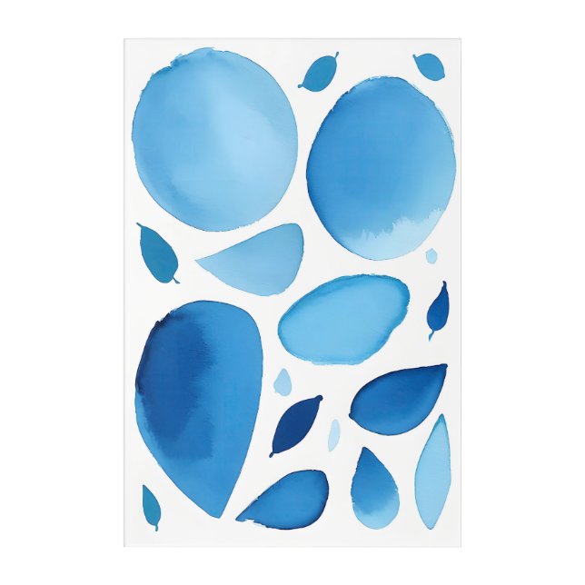 Cerulean Geometric Dream Abstract Acrylic Print (Front)