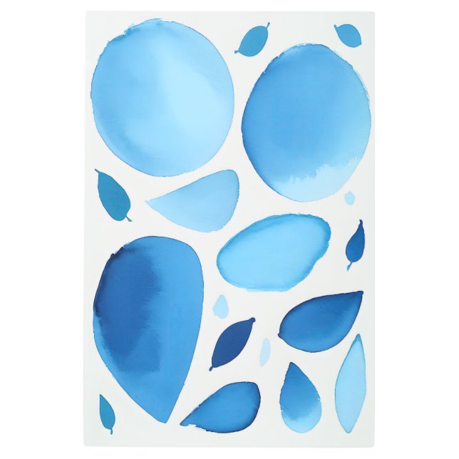 Cerulean Geometric Dream Abstract Metal Print (Front)