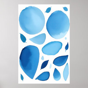 Cerulean Geometric Dream Abstract Poster