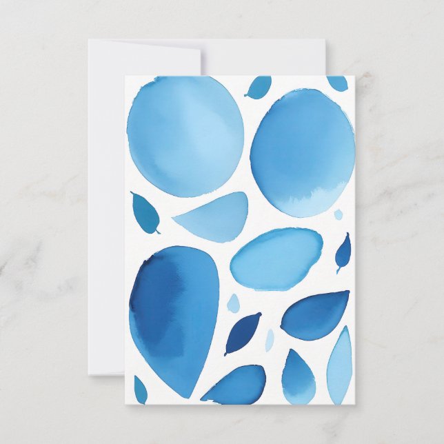 Cerulean Geometric Dream Abstract Thank You Card (Front)