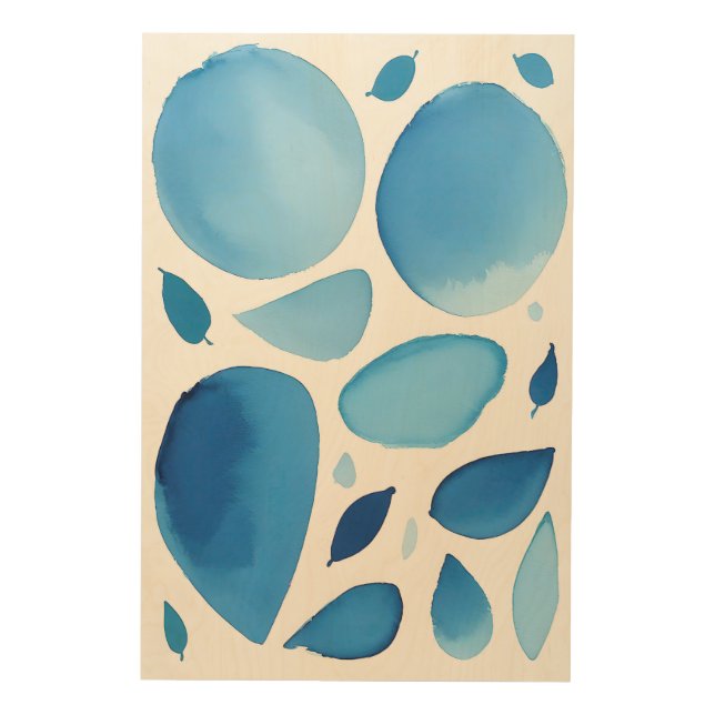 Cerulean Geometric Dream Abstract Wood Wall Art (Front)