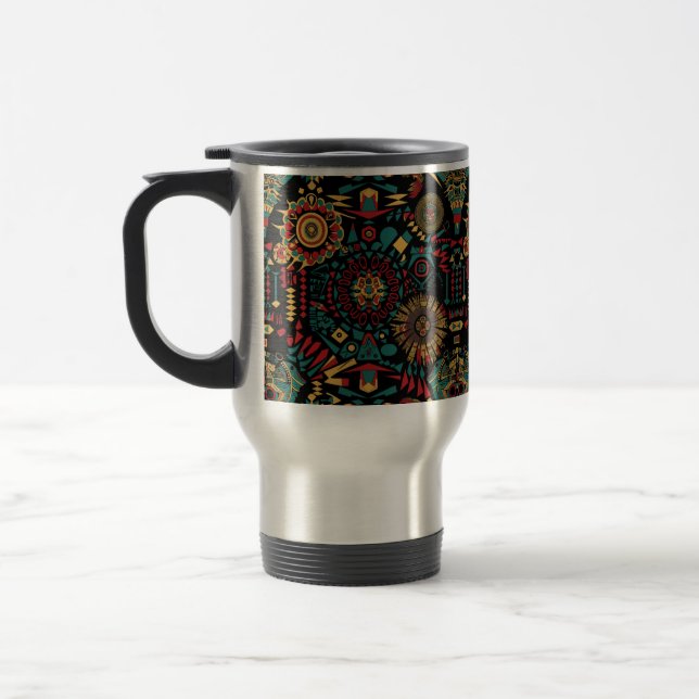 Cerulean "Heritage-Inspired Patterns" Travel Mug 4 (Left)