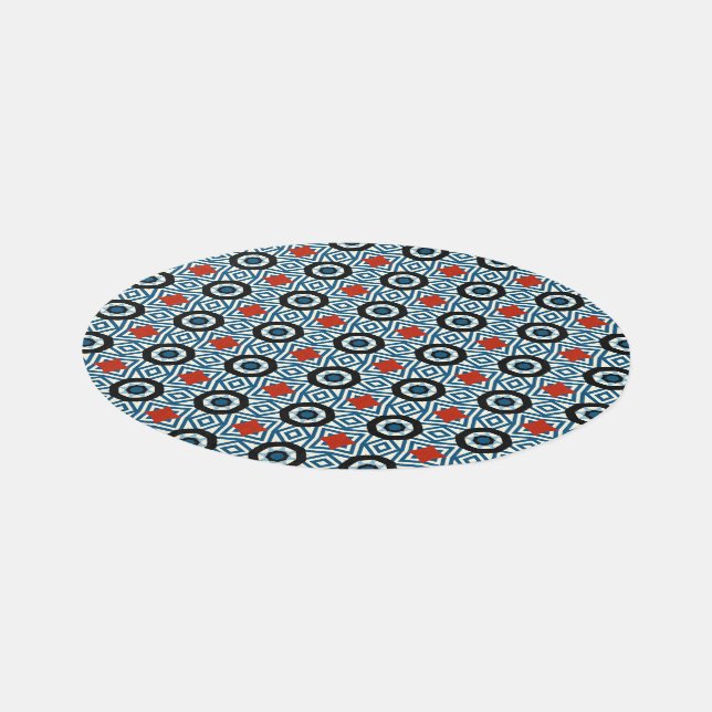 Cerulean Mosaic Medallion Rug (Angled)