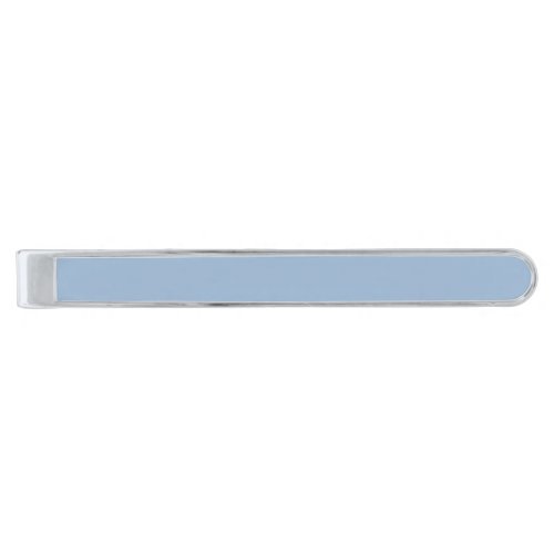 Cerulean Solid Color Silver Finish Tie Bar